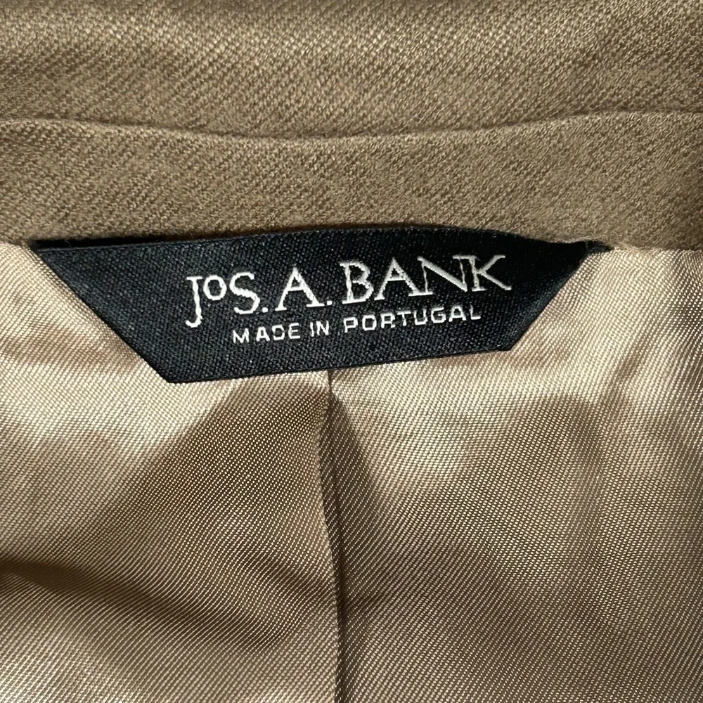 Jos. A. Bank Blazer Mens 48R Beige Wool Cashmere Jacket Sport Coat Made Portugal
